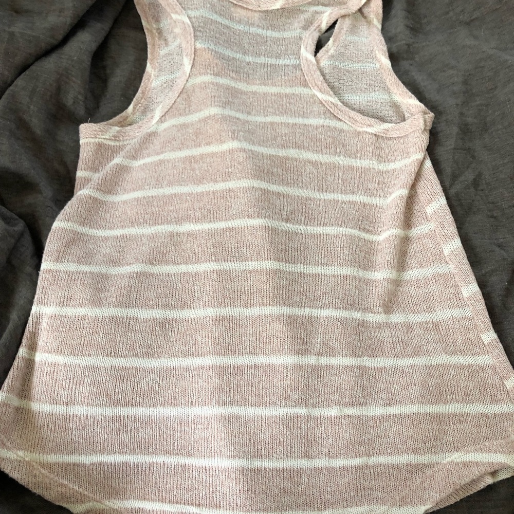 Pink and white tank top